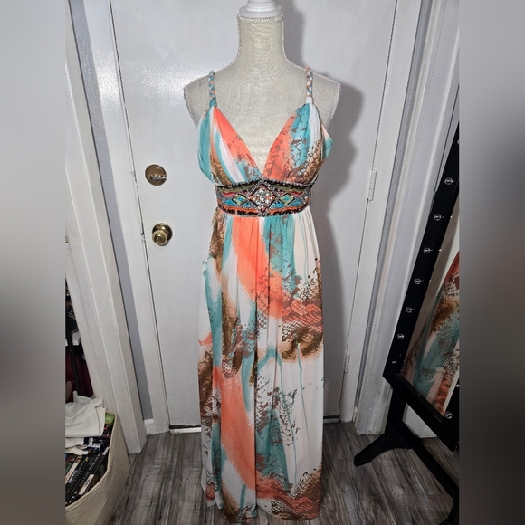 Boston Proper Dresses & Skirts - Boston Proper Women's Maxi Dress Emroidered And Studded  Detail Sz 0